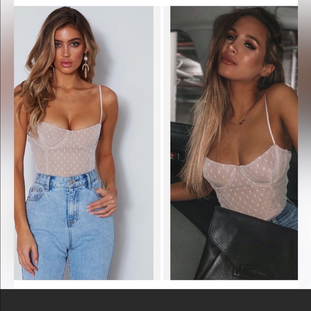 White Fox Boutique White Lace Bodysuit